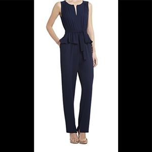 BCBG MaxAzria Women's Jumpsuit Dark Navy Giovanna Peplum S Size Small